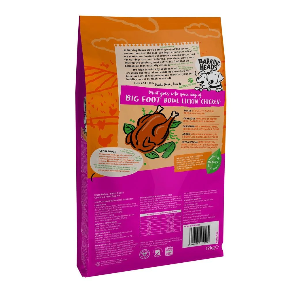 Barking Heads Bowl Lickin' Poulet Pour Chiens Adultes De Grande Race 12kg 2 Barking Heads Bowl Lickin' Poulet Pour Chiens Adultes De Grande Race 12kg – Image 2