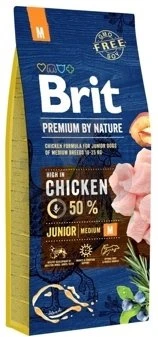 Brit Premium By Nature Junior M Avec Poulet 15 Kg