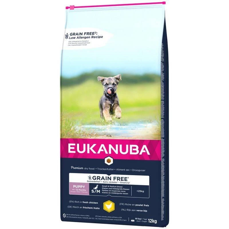 EUKANUBA Chiot Poulet S/M Sans Grains 12kg 1 EUKANUBA Chiot Poulet S/M Sans Grains 12kg