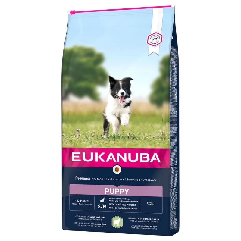 Eukanuba Puppy & Junior Small/Medium Agneau & Riz 12kg 1 Eukanuba Puppy & Junior Small/Medium Agneau & Riz 12kg