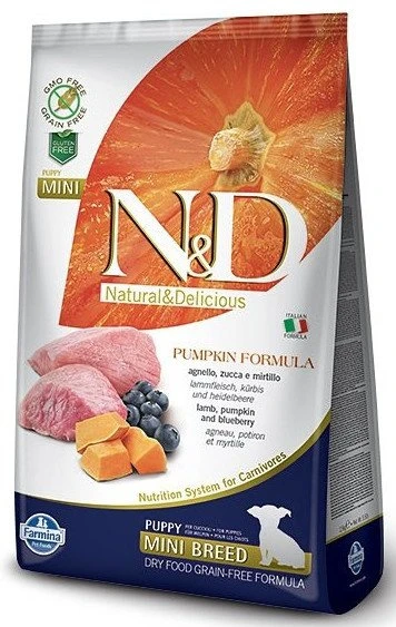 Farmina N&D Pumpkin Grain Free Canine Puppy Mini Lamb&Blueberry 7kg 1 Farmina N&D Pumpkin Grain Free Canine Puppy Mini Lamb&Blueberry 7kg