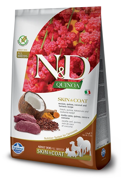 Farmina N&D Quinoa Canine Venison Skin&Coat 2,5kg 1 Farmina N&D Quinoa Canine Venison Skin&Coat 2,5kg