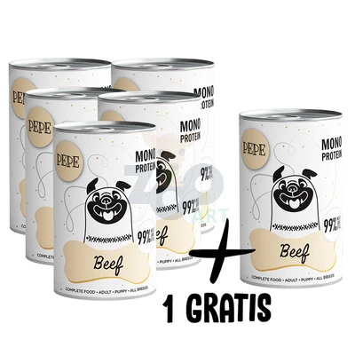 PEPE MONO PROTEIN Boeuf 5x400g+1 GRATIS !!! 1 PEPE MONO PROTEIN Boeuf 5x400g+1 GRATIS !!!