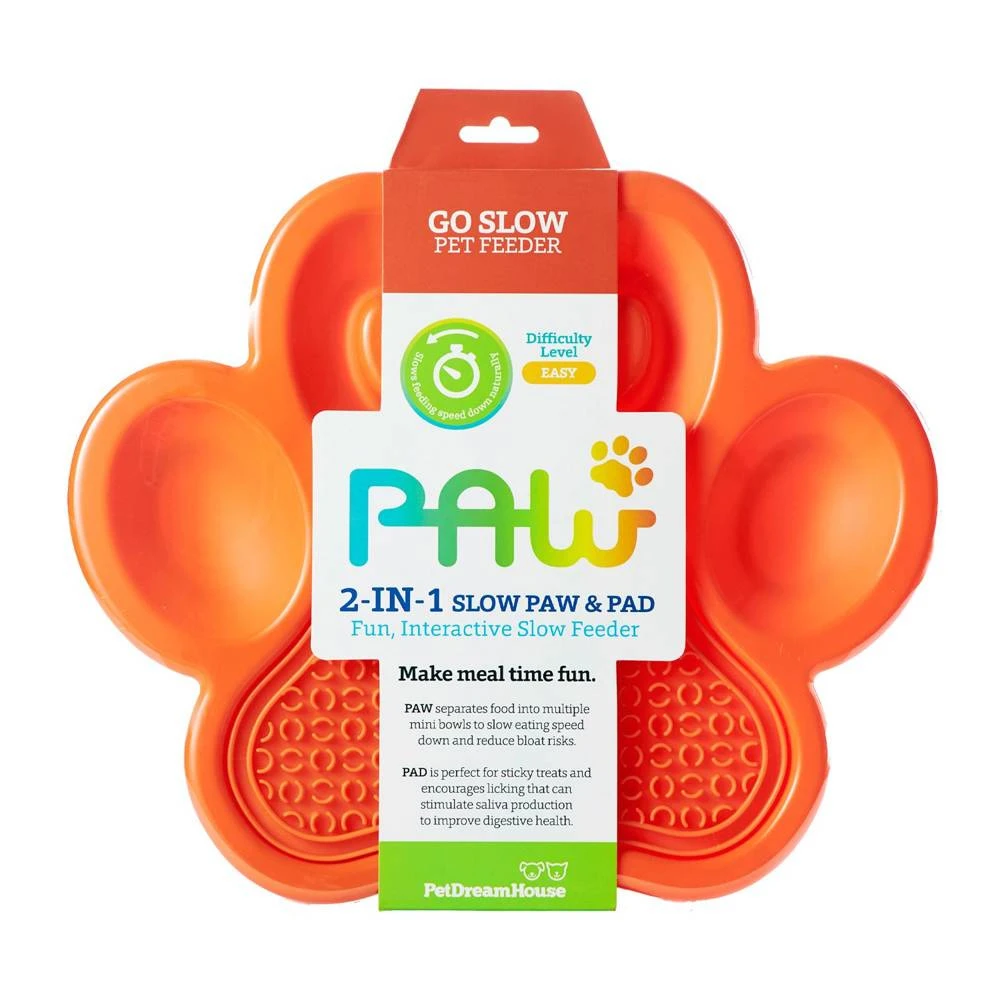 Pet Dream House 2-in-1 Slow Feeding Bowl Orange Eas 1 Pet Dream House 2-in-1 Slow Feeding Bowl Orange Eas