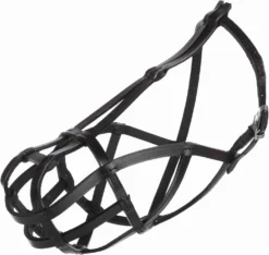 TRIXIE MUSELIÈRE EN CUIR, TAILLE XL, 35/29 CM, NOIR