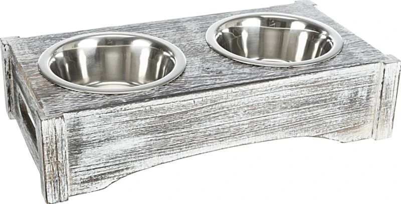 Trixie Ensemble De Bols En Bois/acier 36x7x19cm 1 Trixie Ensemble De Bols En Bois/acier 36x7x19cm