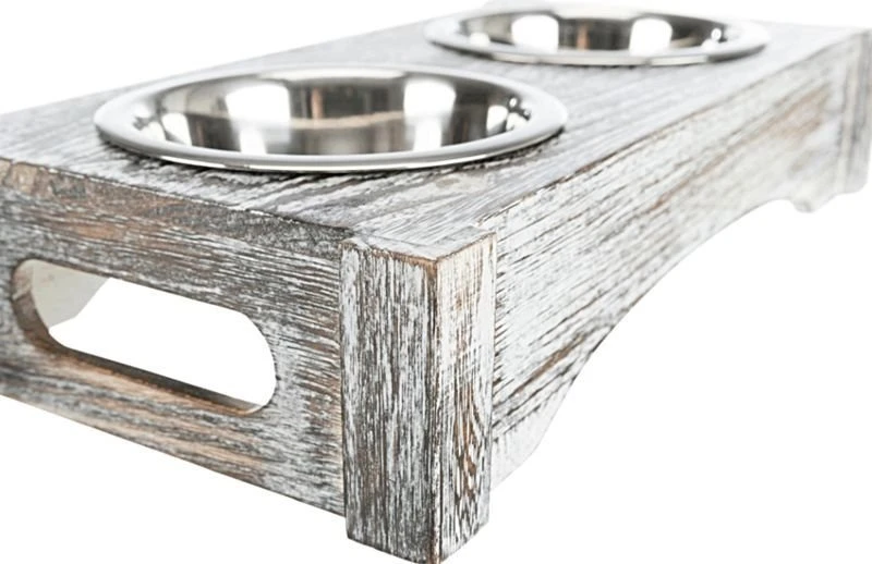 Trixie Ensemble De Bols En Bois/acier 36x7x19cm 3 Trixie Ensemble De Bols En Bois/acier 36x7x19cm – Image 3