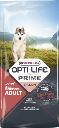 Versele-Laga Opti Life Prime Adult Salmon Aliment Sans Céréales Pour Chiens Adultes Au Saumon 2,5 Kg
